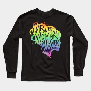 Feminist Empowered Women March Colorful Rainbow Long Sleeve T-Shirt